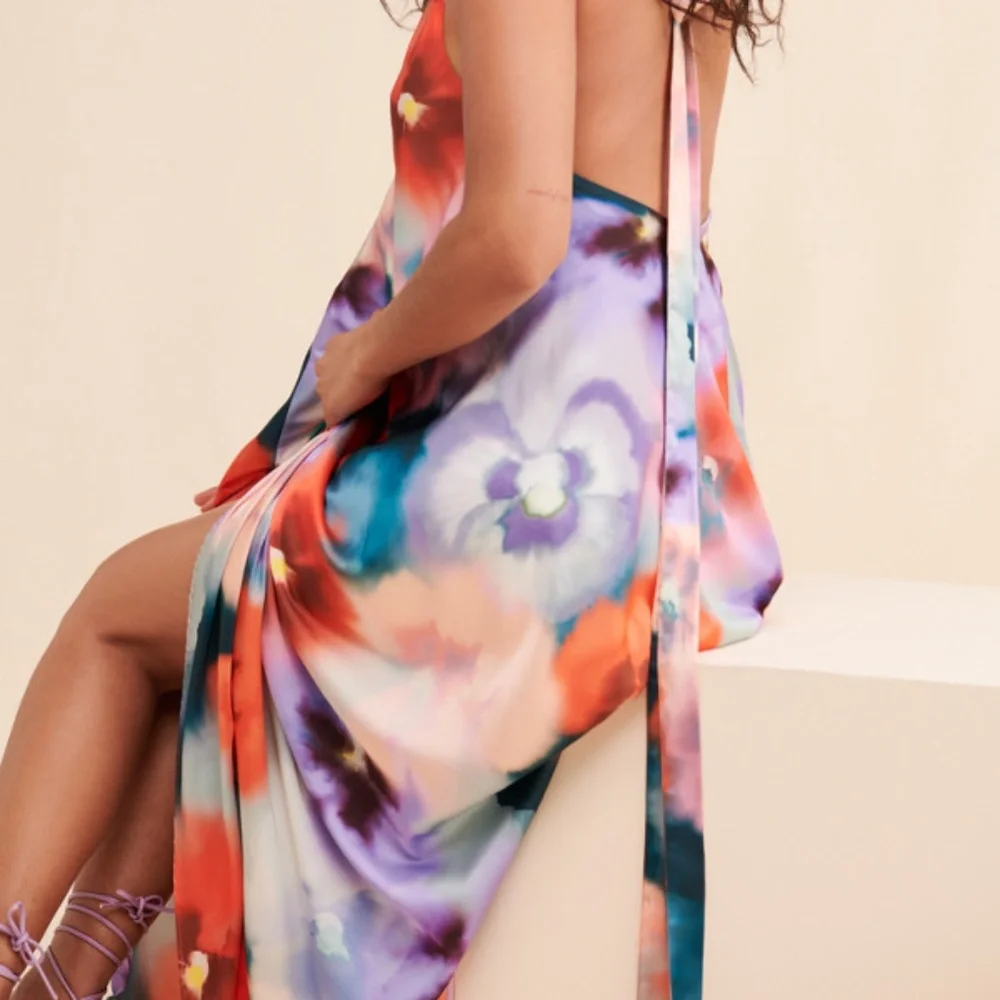 Especia Alejandra Maxi Halter Dress Sz Small - Picture 5 of 9